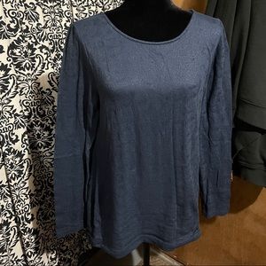 Ann Taylor Loft Navy Blue Lace Blouse Large